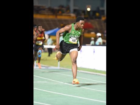 Credit: Divondrae Matthews of Calabar High School won semi-final 2 of the boys’ Class Two 110m hurdles in 13.34 seconds at the ISSA GraceKennedy Boys and Girls Athletics Championships at the National Stadium on March 27, 2026. (Ian Allen photo)