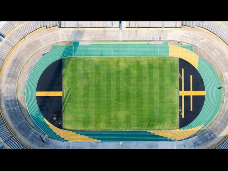 Newly resurfaced National Stadium track.