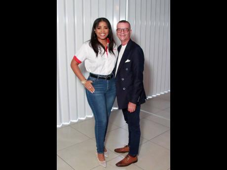 J. Wray & Nephew’s Simone Foster, brand experience manager, and Daniel Caron, managing director, are all smiles for the lens.