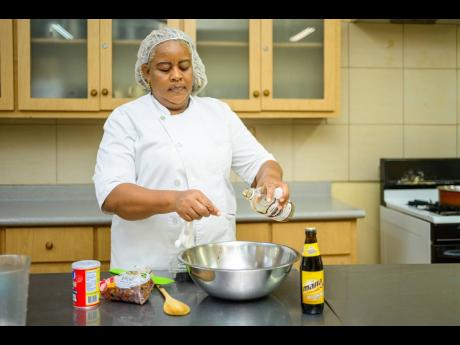 left: Chef Nichola McBeam adds vanilla to the batter.