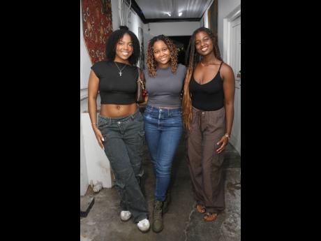 Credit: Nathaniel Stewart Sisters and Ahmeraki Café co-owners (from left) Amanda, Alyssa and Amelia Hutton welcomed patrons to the pool deck for the Rhythm Sundays showcase.