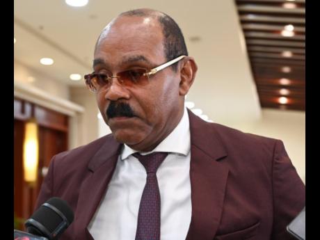 Prime Minister of Antigua and Barbuda, Gaston Browne at the 49th Regular Meeting of the Conference of Heads of Government of CARICOM at the Montego Bay Convention Centre on July 7.