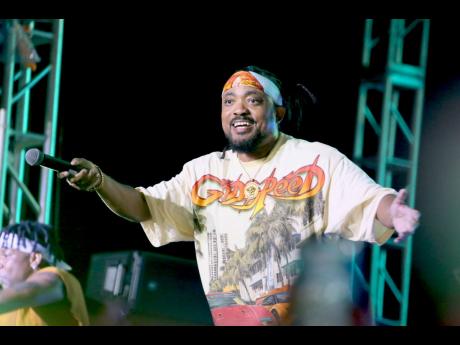 Nathaniel Stewart/Photographer 
Machel Montano engages the audience at I Love Soca held on Thursday at National Heroes Circle in Kingston. 