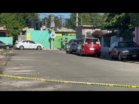 Representatives of INDECOM and the police carry out investigations along Bowens Road. 