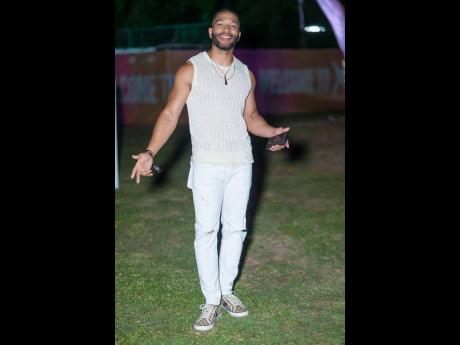 Soca artiste Adam O from the Virgin Islands pauses for a quick pic moments before gracing the stage.