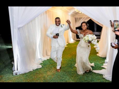 All smiles as the newly-weds step into a new chapter of their journey.