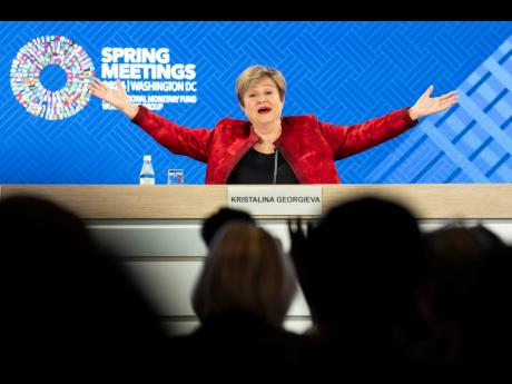 Credit: Joshua Roberts/ IMF Managing Director Kristalina Georgieva briefs the press on the IMF’s Global Policy Agenda during the 2026 Spring Meetings of the International Monetary Fund and the World Bank Group in Washington, DC, April 15, 2026.
