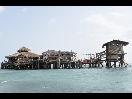The old Floyd’s Pelican Bar, which was destroyed by Hurricane Melissa.